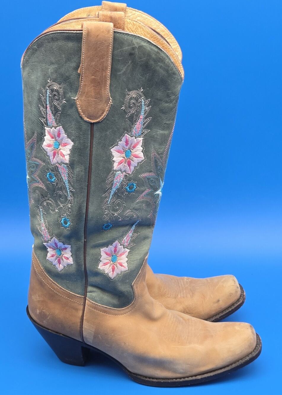 Sonora Double H Ashlee Western Cowboy Cowgirl Boots Women's 10 Stack Heel
